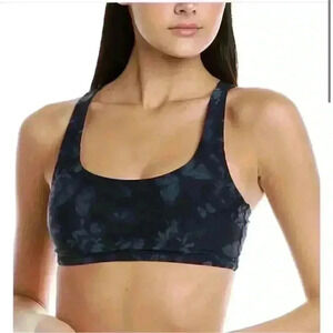 NWT SPANX printed low impact sports bra IN MIDNIGHT GARDEN Sz L
